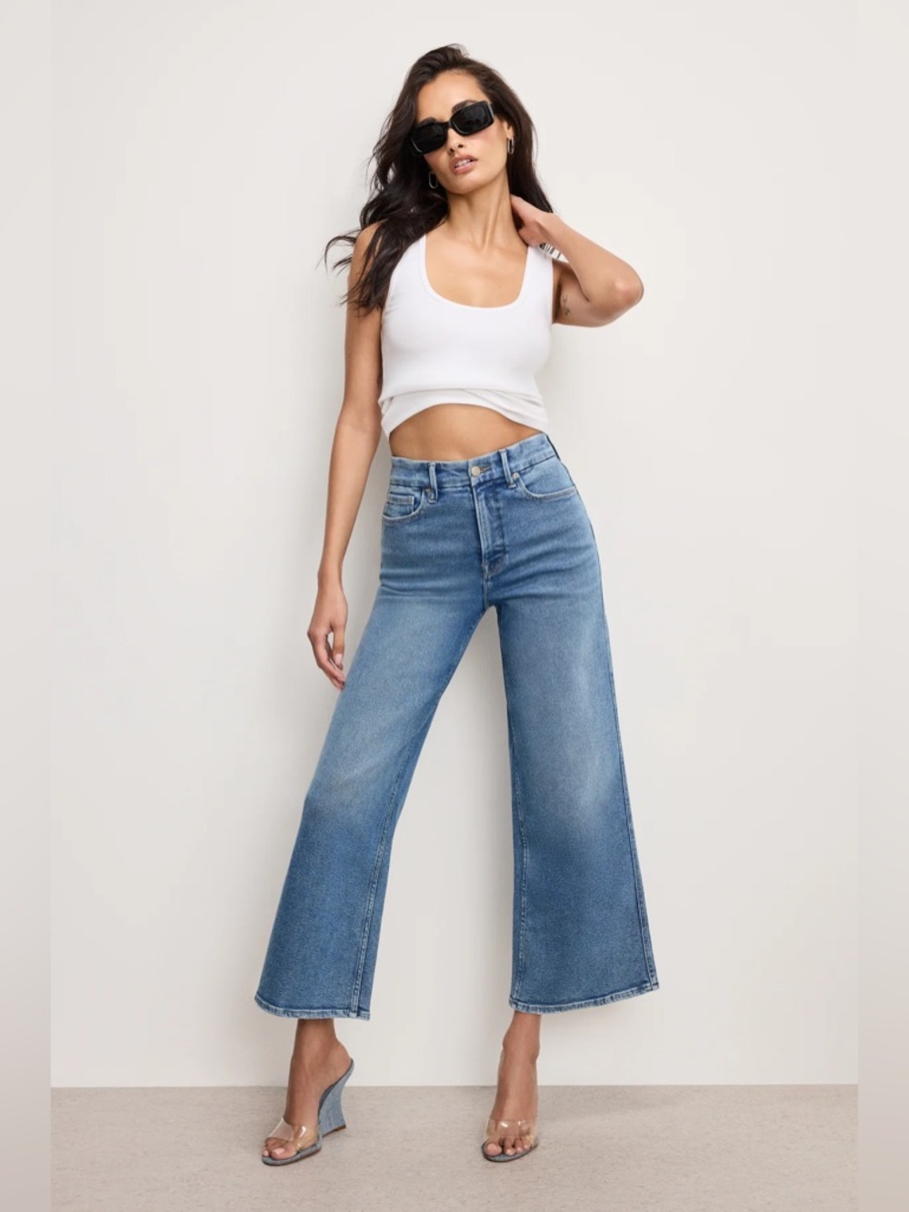 NWT Good American Good Skate Wide Cropped Jeans - size 10/30